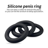 3PCS Silicone Cock Ring Set Male Penis Ring - propinkup