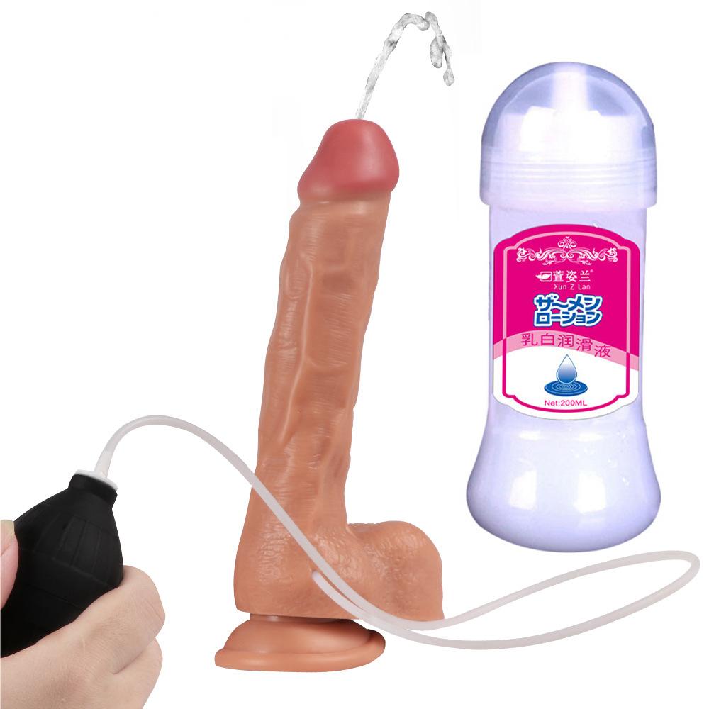 Squirting Ejaculating Plus Size Realistic Dildo with Strong Suction Cup 9.4 Inch - propinkup