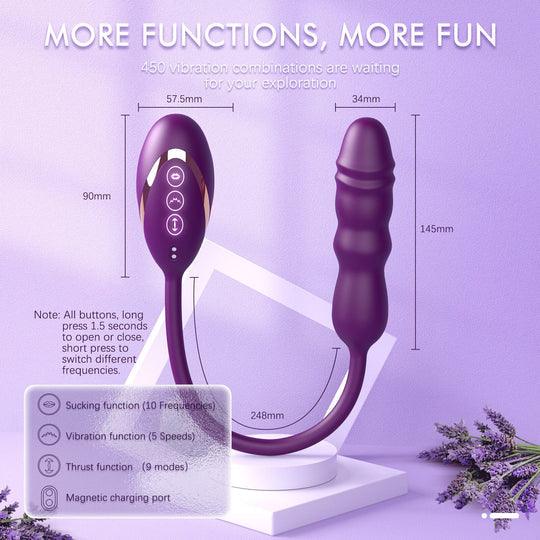 3 IN 1 Sucking Thrusting Dildo Vibrator - propinkup