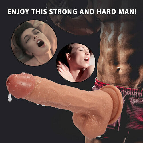 Squirting Ejaculating Plus Size Realistic Dildo with Strong Suction Cup 9.4 Inch - propinkup