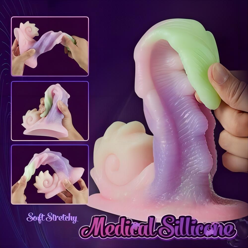 Monster Silicone Rainbow Dildo with Big Strong Suction Cup - propinkup