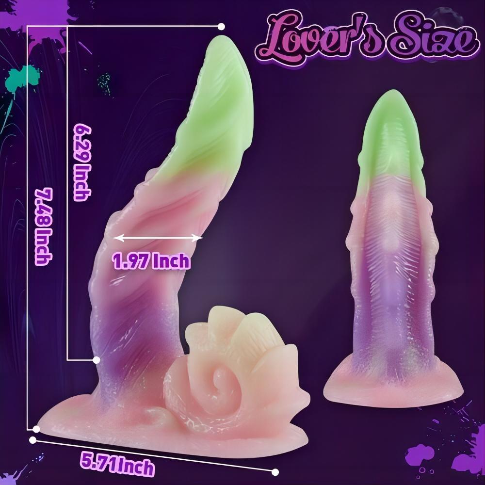 Monster Silicone Rainbow Dildo with Big Strong Suction Cup - propinkup