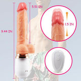 Propinkup Heating 10 Vibrating 3 Thrusting Realistic Dildo 10.62in with Remote Controller and Suction Cup - propinkup