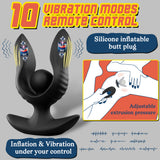 Expand Inflatable Anal Plug 10 Vibration Modes G spot Stimulator Prostate Massager