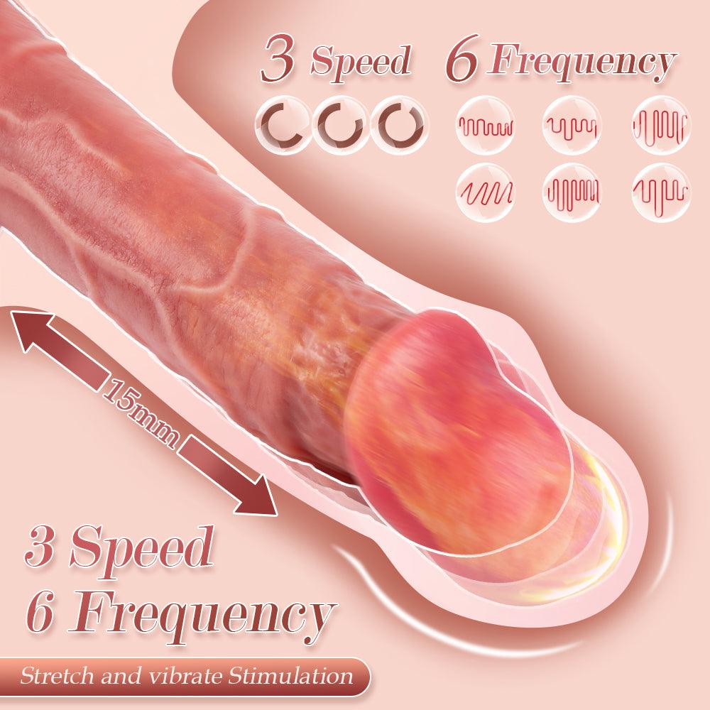 Higher Frequency Pulsing Thrusts Vibrations Beginner-friendly Realistic Dildo 8.66 Inch - propinkup