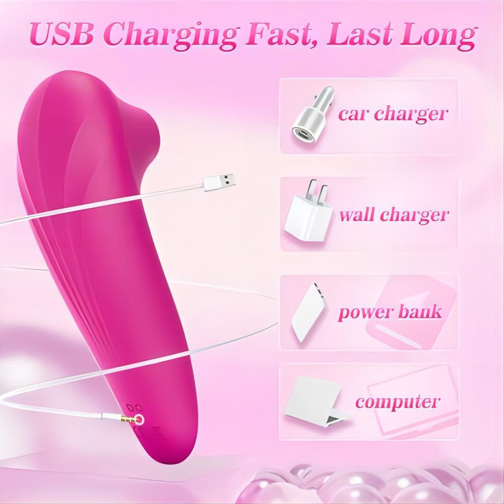 Unique Design Licking & Sucking Vibrator Women Sex Toy Clit Stimulator - propinkup