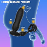 Starship Thrusting Anal Expansion Prostate Massager Vibrating Anal Vibrator Butt Plugs with Penis Rings Adult Sex Toys for Men