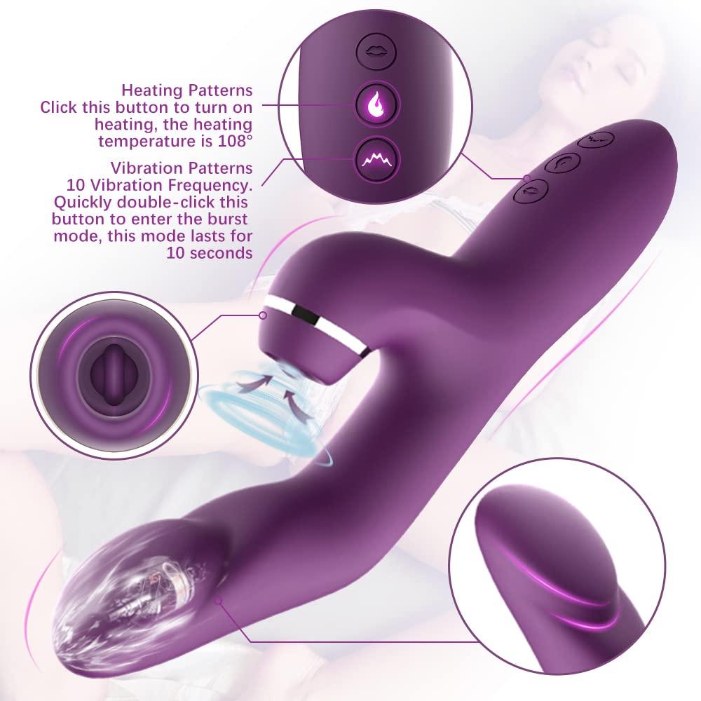 Female Vibrator G-spot Stimulating Clit Sucking Rabbit Vibrators Sex Toy for Woman - propinkup