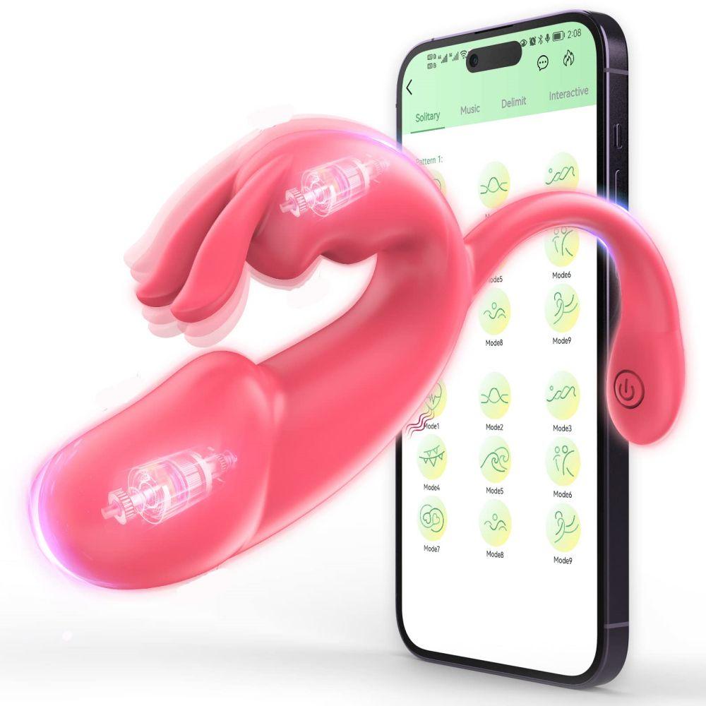 APP Control Rabbit Vibrator Clitoris Anal Stimulator - propinkup