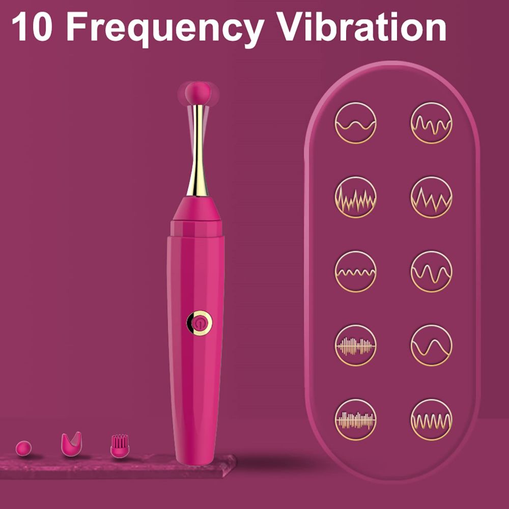 Secret Pen Vibrator Nipple Clitoral Vibrators with 10 Powerful Vibrations Adult Sex Toys - propinkup