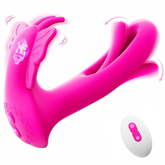 Wearable Butterfly Dildo Vibrator G-Spot Clit Vibrators Remote 9 Vibration & 9 Flapping Modes Women Sex Toys