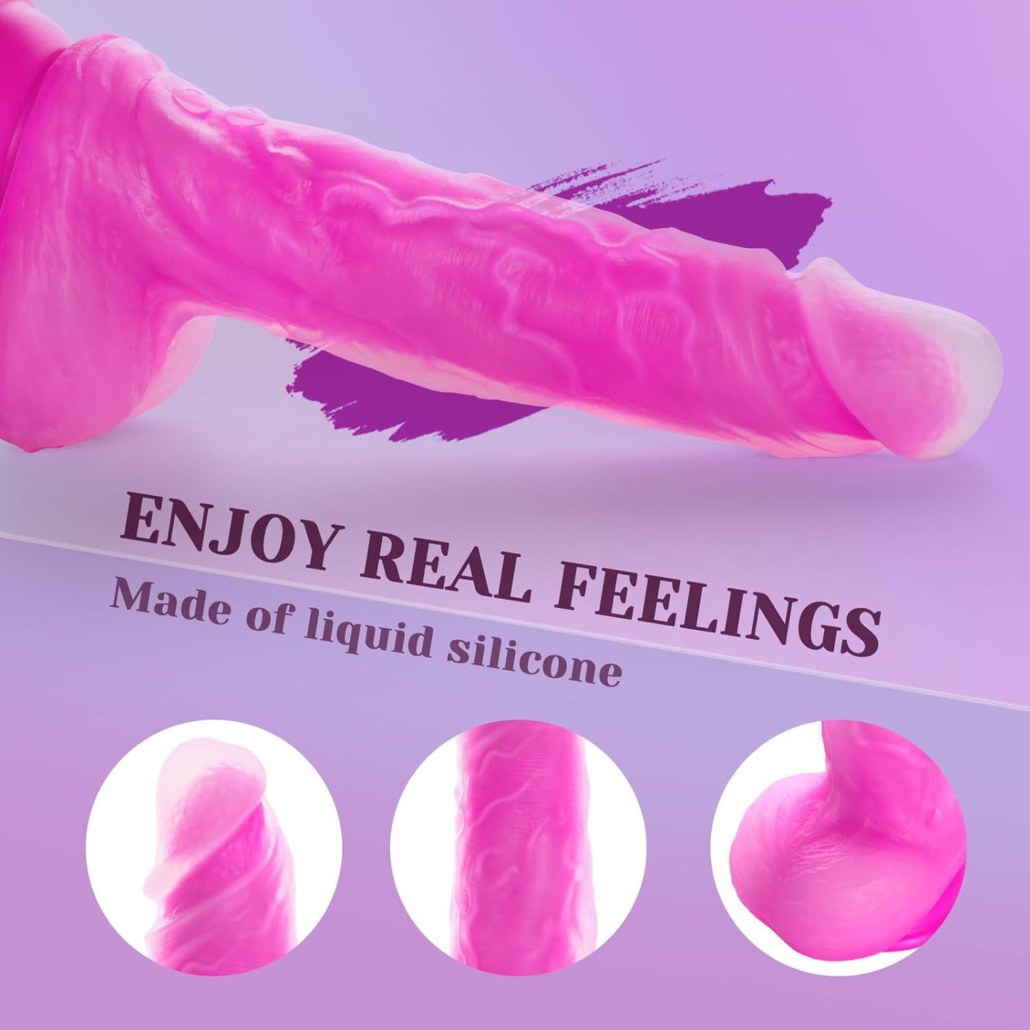 9.2in Plus Size Thrusting Dildo Vibrator Remote Heating Lifelike Dildos with Suction Cup Adult Sex Toys - propinkup