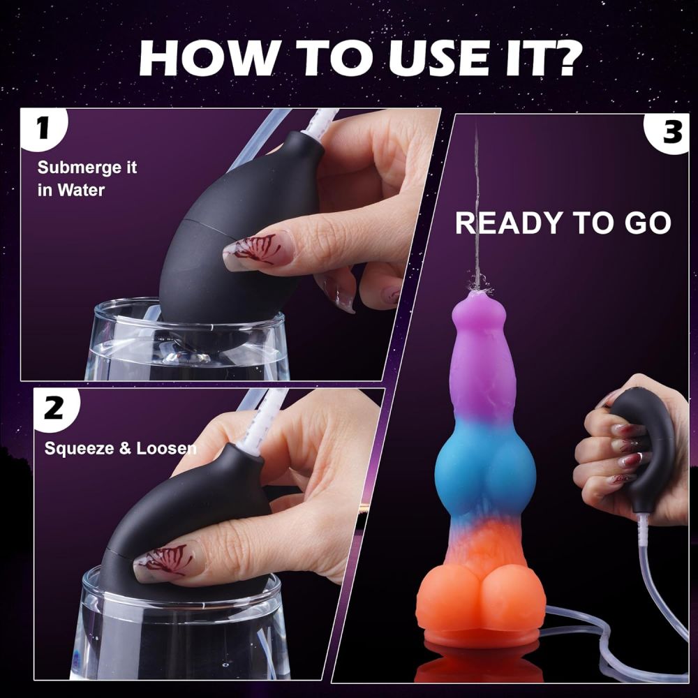 Vibrating Monster Dildo 9.53in Thick Fantasy Squirting Dildos with Knot Dragon G-Spot Vibrator Adult Toys