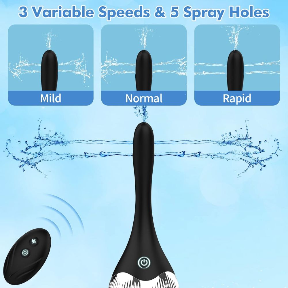 Automatic Anal Douche Remote Enema Bulb with 3 Speeds Anti-Backflow Douches for Anus & Vagina