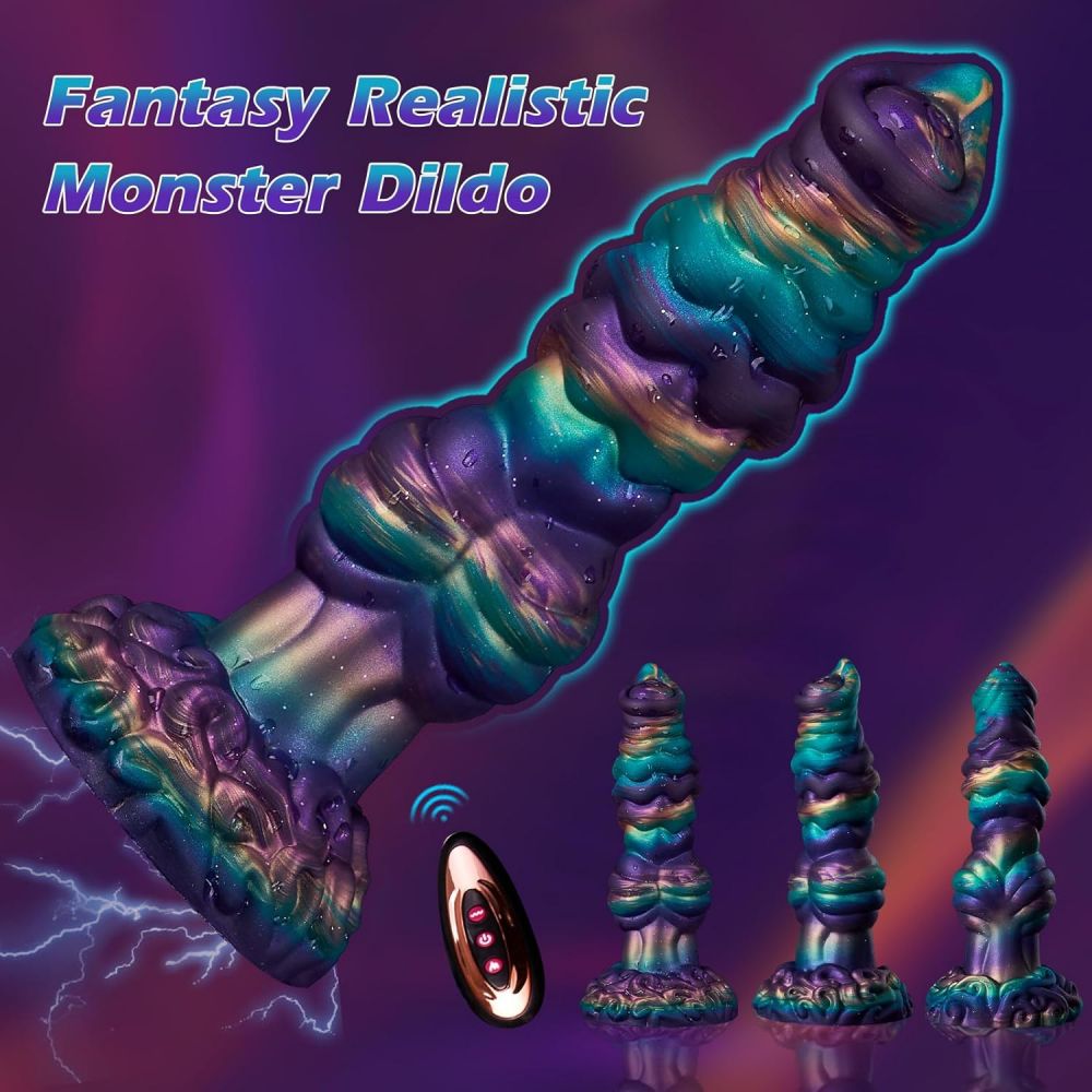 Huge Thick Monster Dildos with Knots 10" Fantasy Dragon Dildo Vibrator Remote Woman Adult Sex Toys