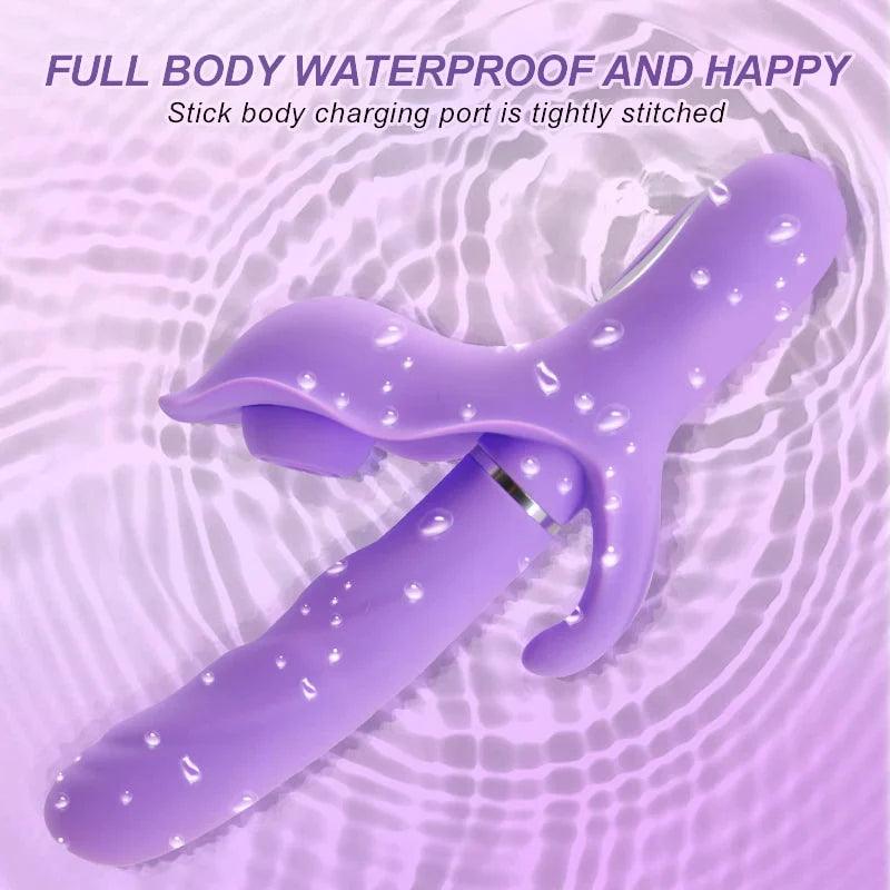 4 in 1 Thrusting Sucking & Flapping Rabbit Vibrator G-spot Masager for Women and Couples - propinkup