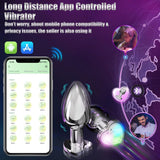 APP Control Butt Plug Heart Light Up Anal Plug with Remote Control Anal Vibrator Anal Trainer Prostate Massager - propinkup