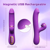 Woman Vibrator Tongue Licking Clitoral & G-spot Stimulator Thrusting Rabbit Vibrators - propinkup