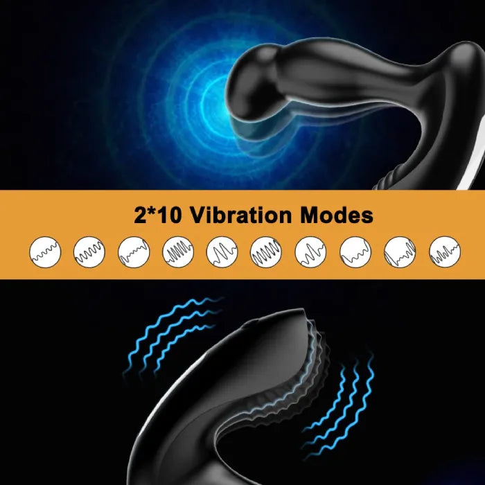 Anal Plug 3 in 1 Prostate Vibrator Toy With 5 Wiggle And 10 Vibration Modes Prostate Massager - propinkup