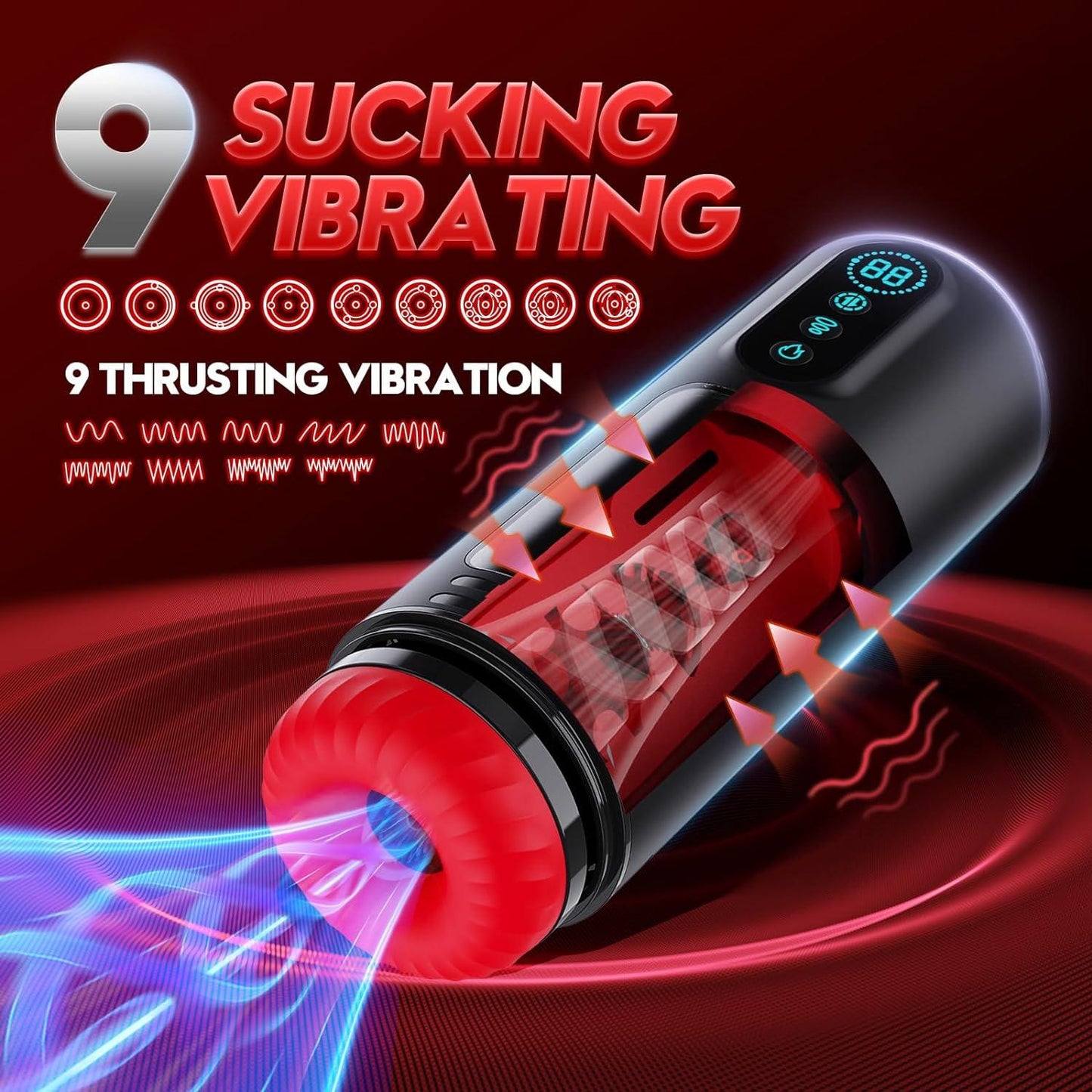 Automatic Male Masturbator 9 Vibrating Modes Male Heating Stroker LCD Display - propinkup