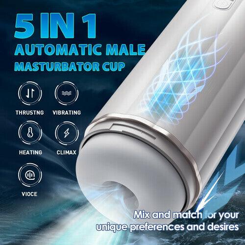 OMYSKY Bluetooth 10 Vibration Thrusting Heating Stepless Adjustable Male Masturbator - propinkup