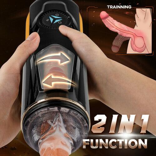 Dylan Vulva Mouth 5 Thrusting Rotating 2 in 1 Automatic Masturbation Cup - propinkup