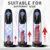 Flash Lights Penis Vacuum Pump With 5 Suction Modes Male Masturbator Penis Enlargement Pump - propinkup