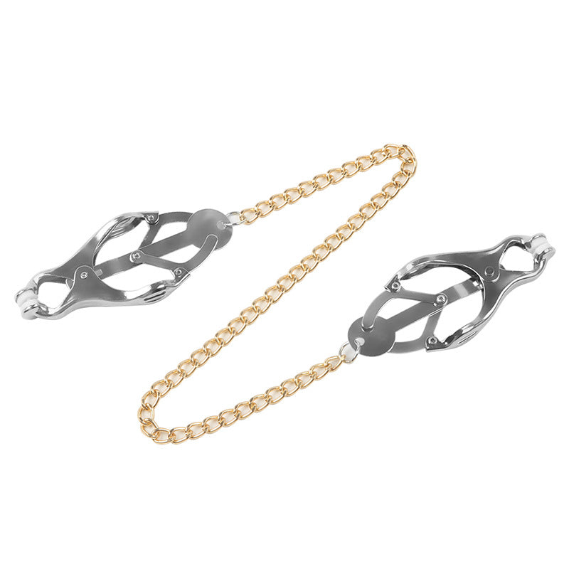 Fetish SM Nipple Clamps with Chain Butterfly Shape No Piercing