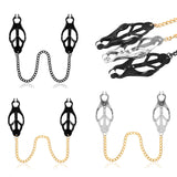 Fetish SM Nipple Clamps with Chain Butterfly Shape No Piercing