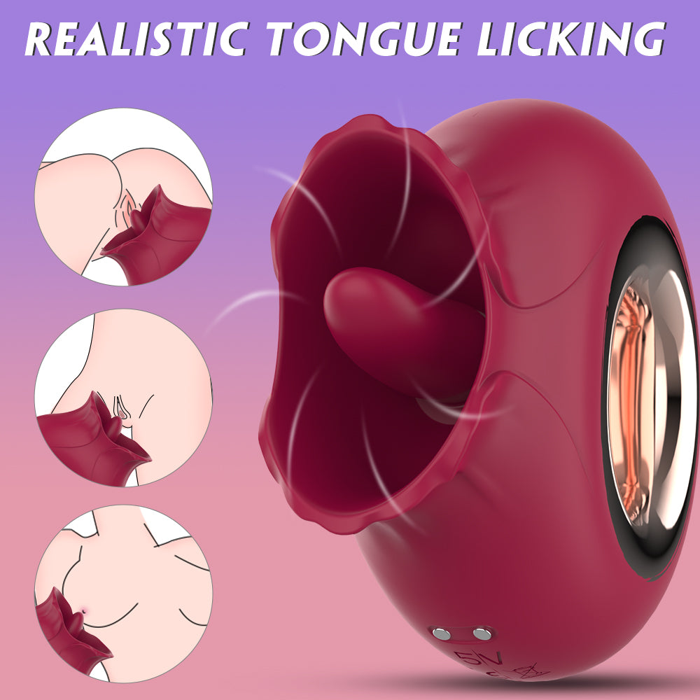 Female Vibrator 9 Vibrating & 9 Tongue Licking Modes Sex Toy for Woman - propinkup