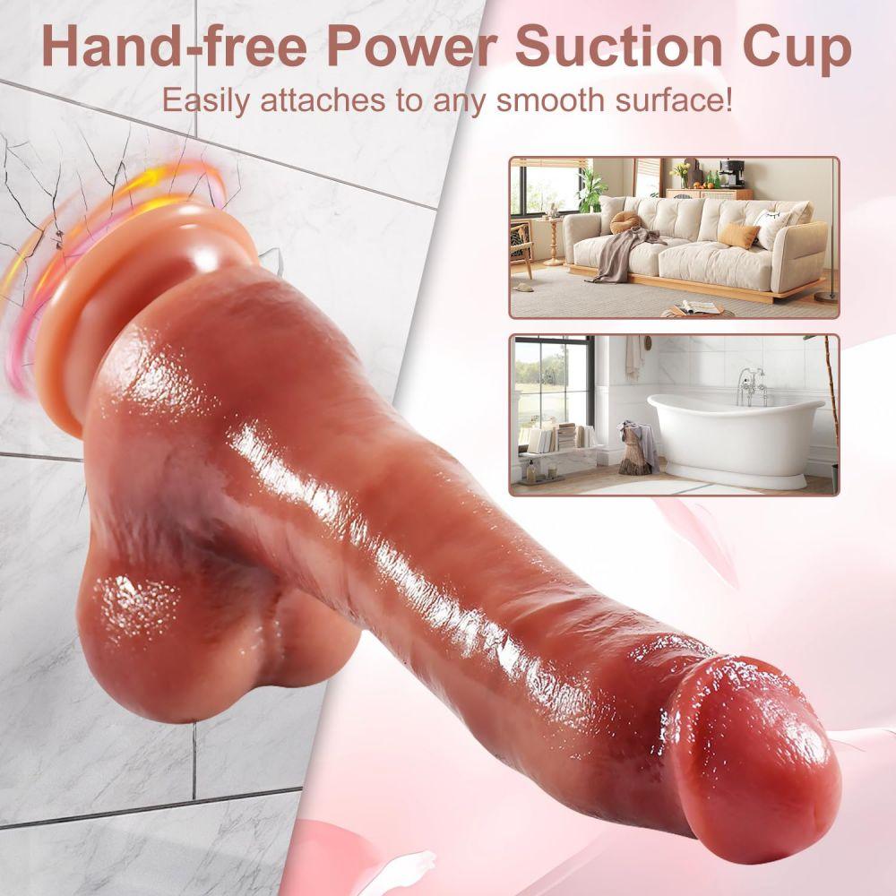 Realistic Heating Dildo Remote Penis with 9 Vibrations & 3 Telescopic and Swing Modes - propinkup