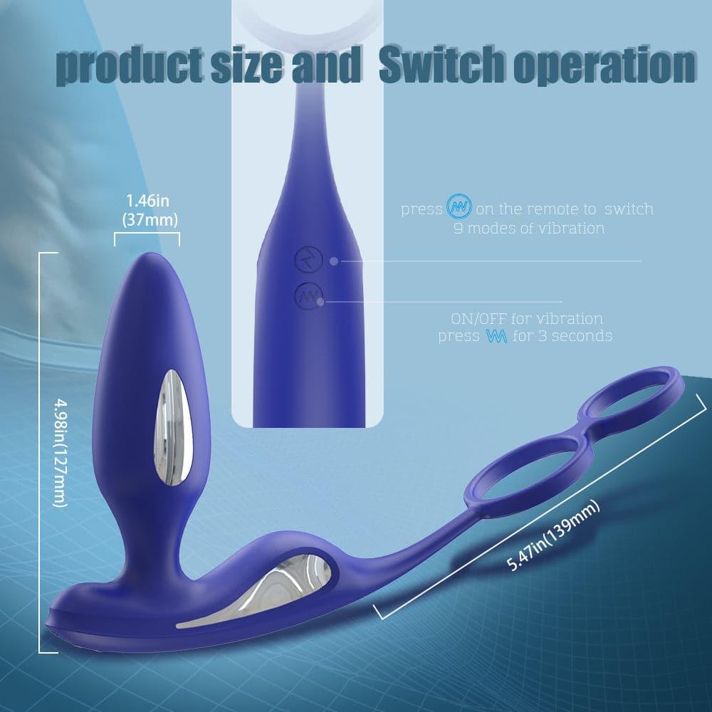 Lightning 9 Frenquencies Vibration 5 Electric Shock Modes Butt Plug With Remote Controller Anal Plug - propinkup