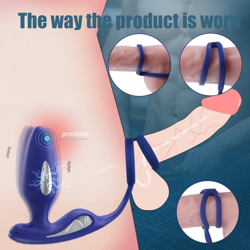 Lightning 9 Frenquencies Vibration 5 Electric Shock Modes Butt Plug With Remote Controller Anal Plug - propinkup