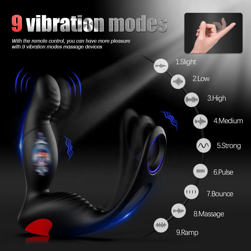 Remote Control Male Prostate Massager Vibe Anal Plug With Penis Ring - propinkup