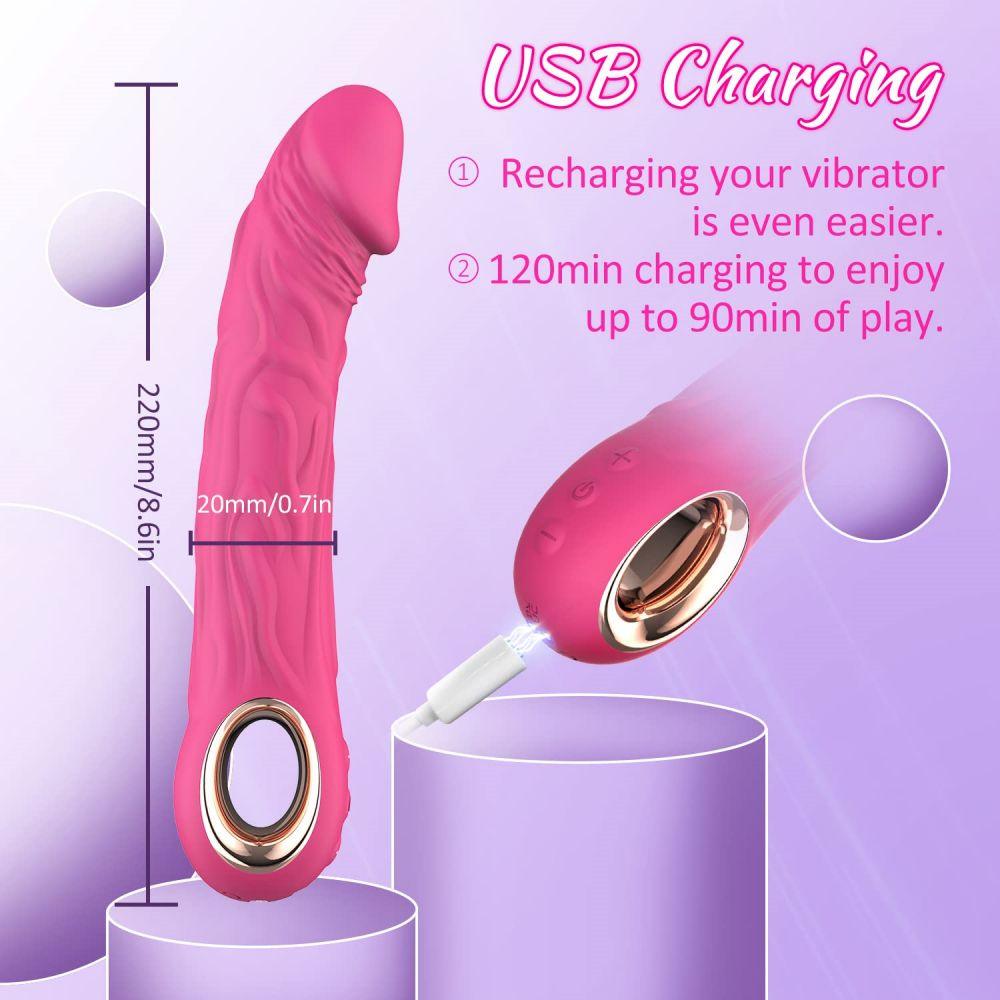 Realistic Dildo Vibrator with 10 Powerful Vibration Modes - propinkup