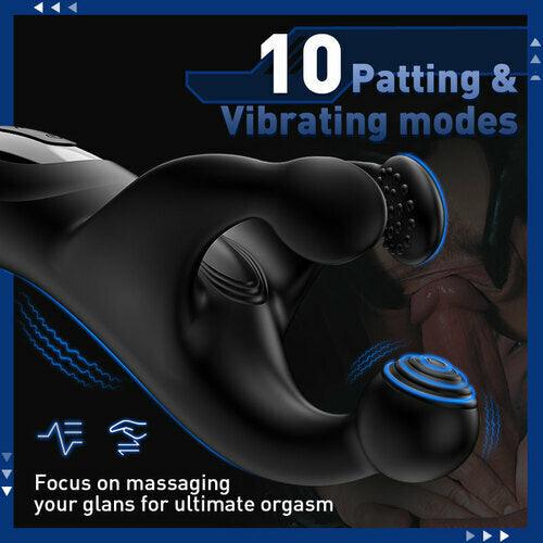 SWEENEY 10 Patting & 10 Vibrating Male Vibrating Glans Trainer Stimulator - propinkup