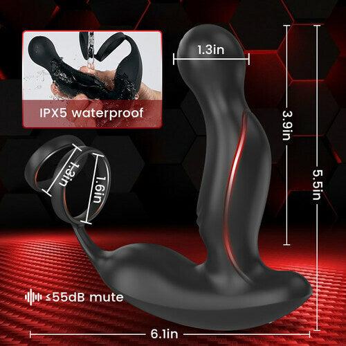 U-SINER 3-IN-1 Prostate Massager With 11 Vibrations & Dual Penis Ring - propinkup