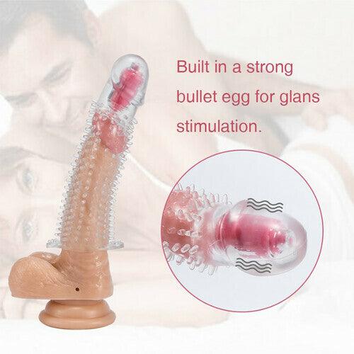 Vibrating Textured Penis Sleeve Cock Extender - propinkup