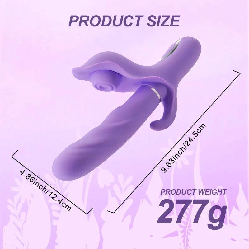 4 in 1 Thrusting Sucking & Flapping Rabbit Vibrator G-spot Masager for Women and Couples - propinkup