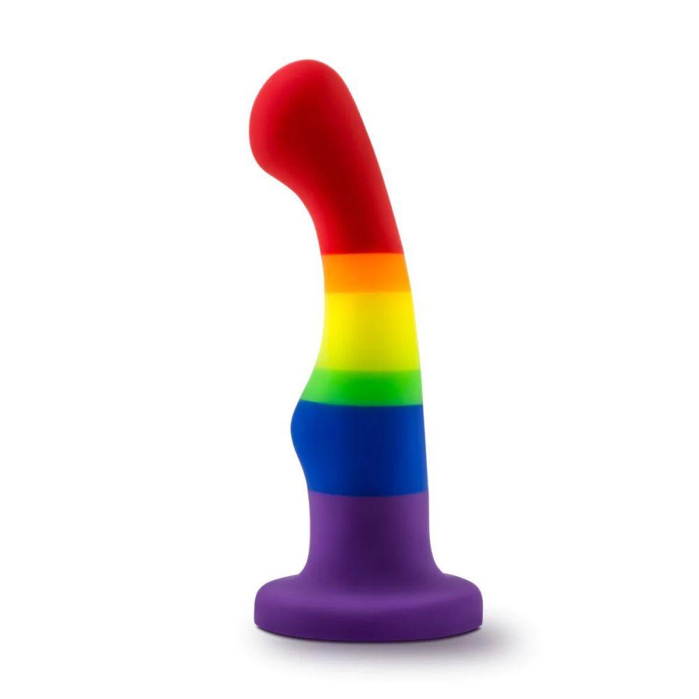 6 Inch Pride Rainbow Dildo with Suction Cup Butt Plug Adult Sex Toy for Gay/Lesbian Couple - propinkup