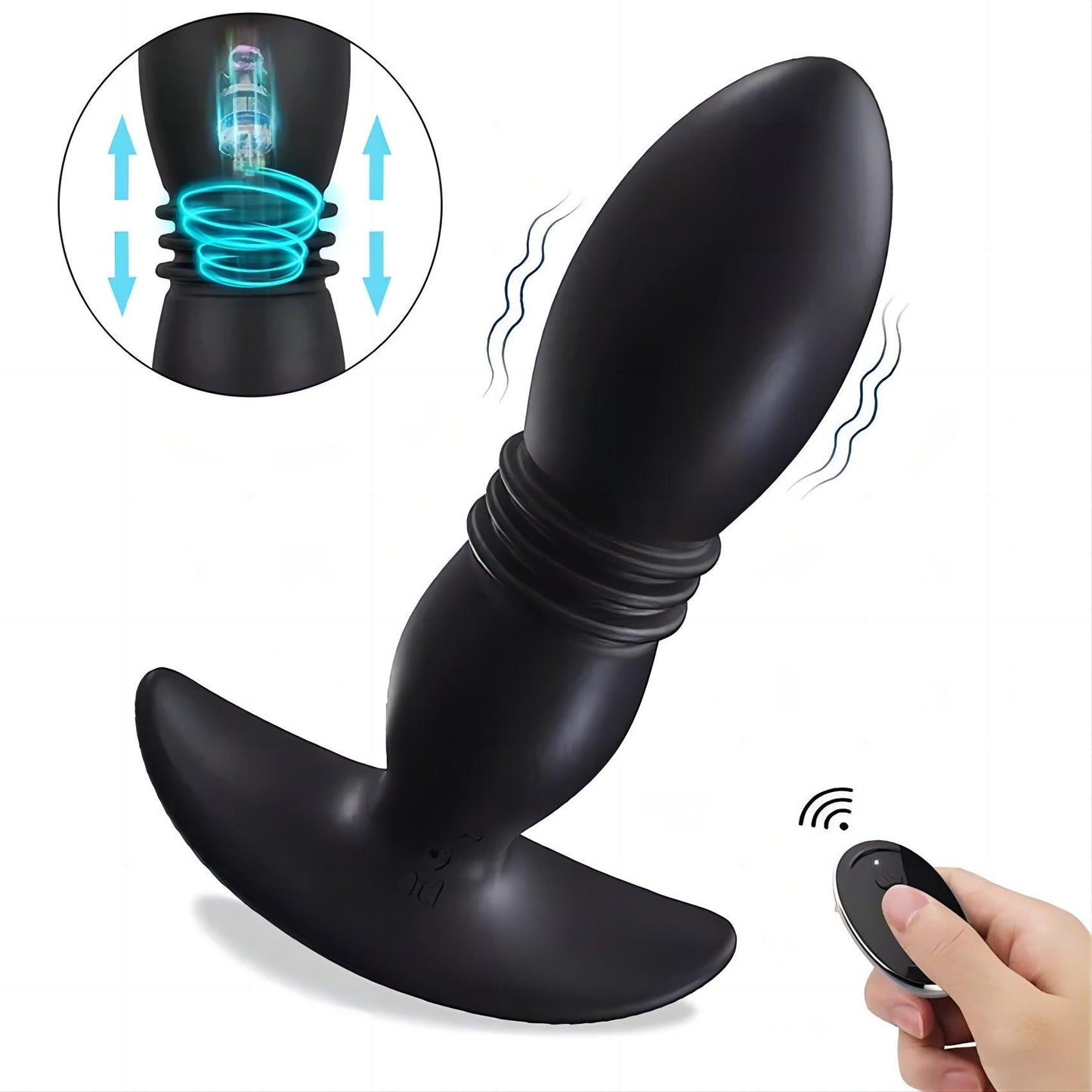 7 Thrusting 7 Vibration 3 Folds Male Anal Prostate Massaging Butt Plugs - propinkup