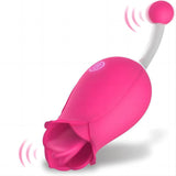 2 IN 1 Licking & High-Frequency G-Spot Rose Vibrator - propinkup