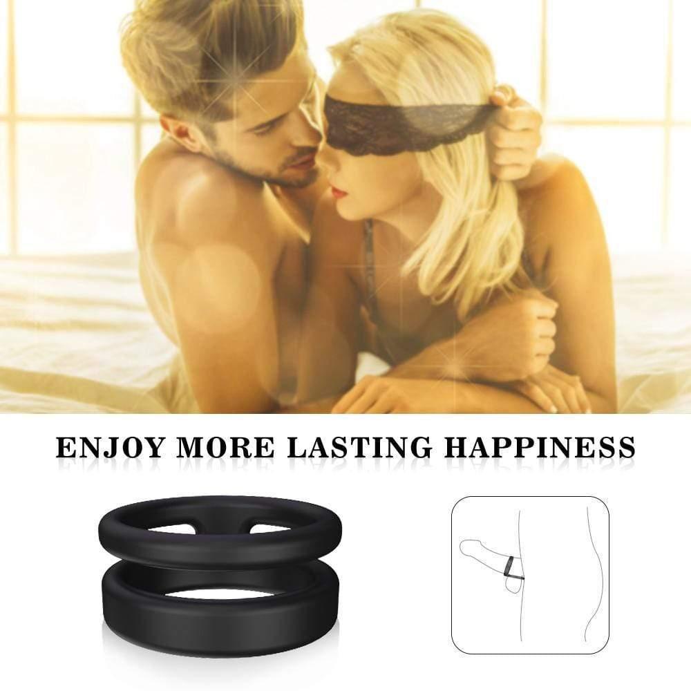 S-HANDE Silicone Erection Enhancing Dual Penis Ring - propinkup