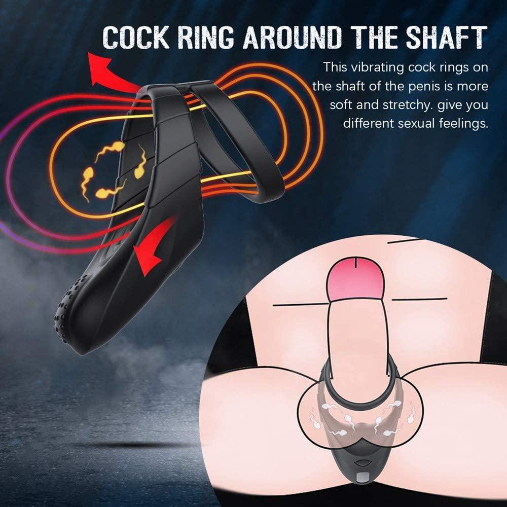 10 Vibration Modes Double Circles with Taint Teaser Penis Rings - propinkup