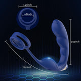 9 Frequency Vibrating Prostate Massager Double Cock Ring IPX6 Waterproof - propinkup