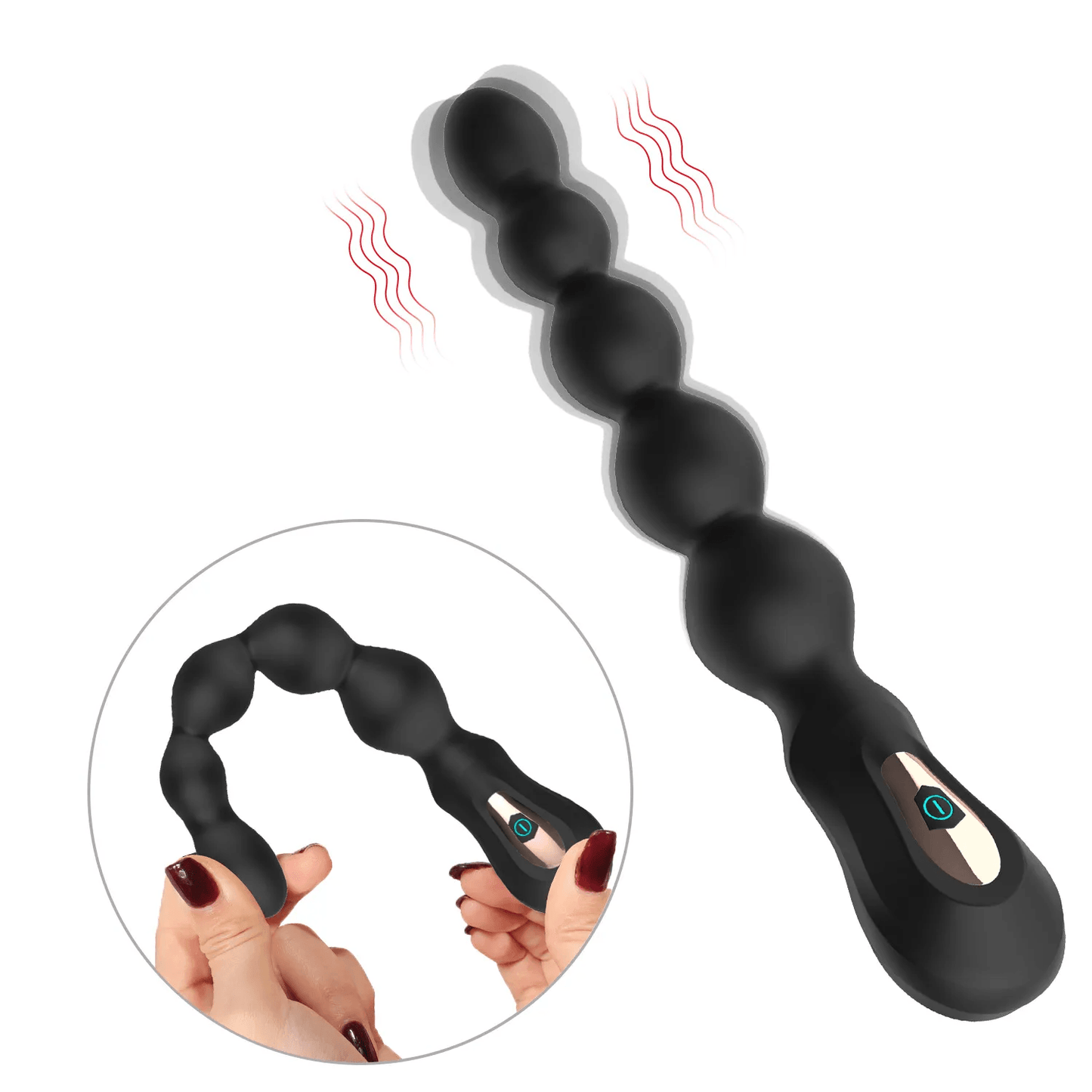 7 Frequency Vibration Anal Beads Graduated Design Butt Plug G-Spot Vibrator Sex Toy for Man & Woman - propinkup