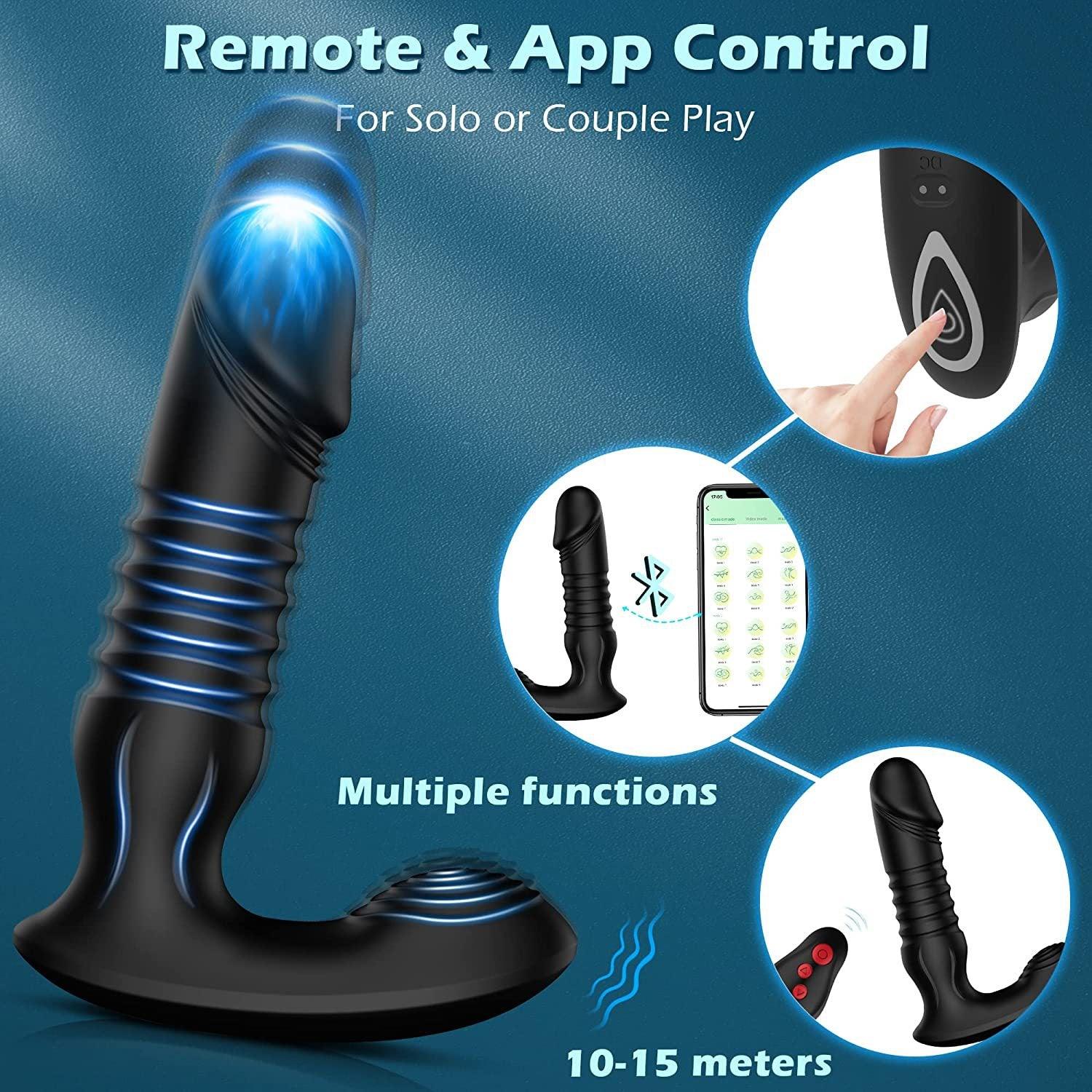 Fobono 7 Vibration 7 Thrusting App Control Anal Vibrator Prostate Massage - propinkup