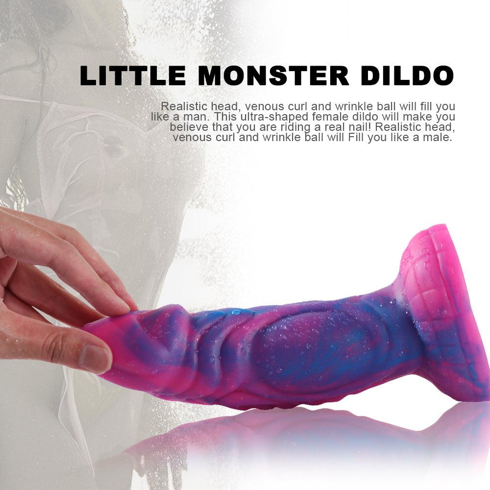 Monster Design Starry Huge Dildo Plus Size Liquid Silicone Dildos with Suction Cup - propinkup