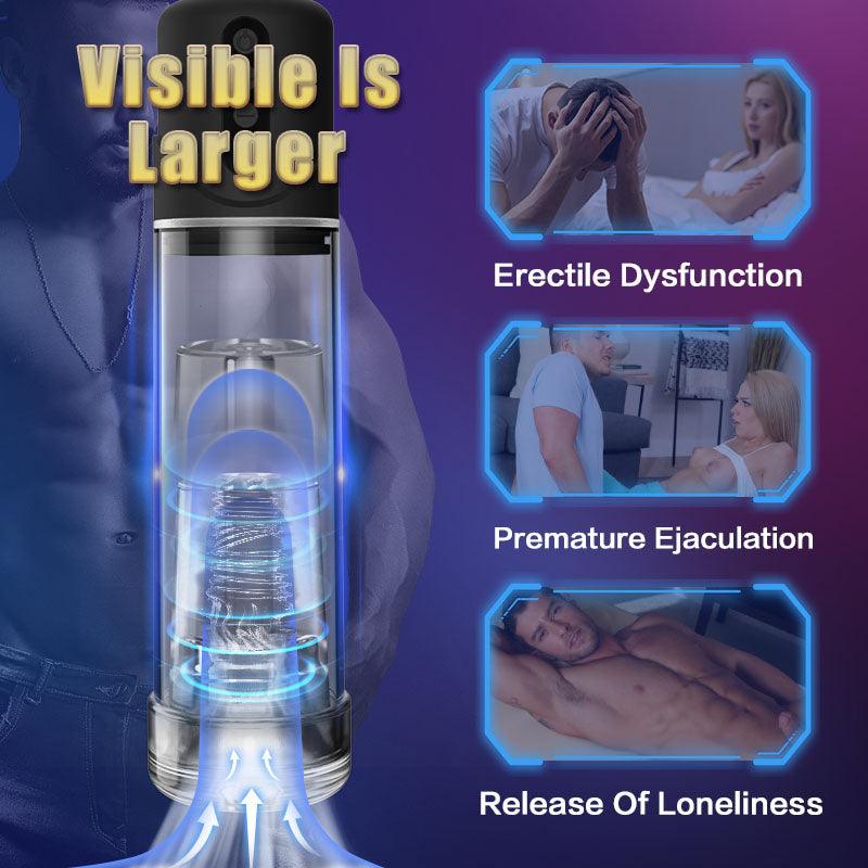 Penis Enlargement 6 Suction Vacuum Pump Trainning Male Maturbation Cup - propinkup