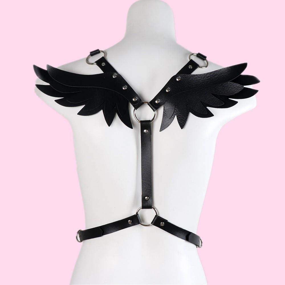 Cosplay Angel's Wings Cross Dressing PU leather Erotic Training - propinkup